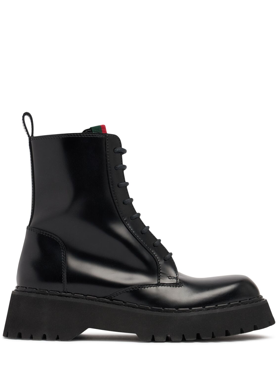 Shop Gucci Thea Leather Boots In Black