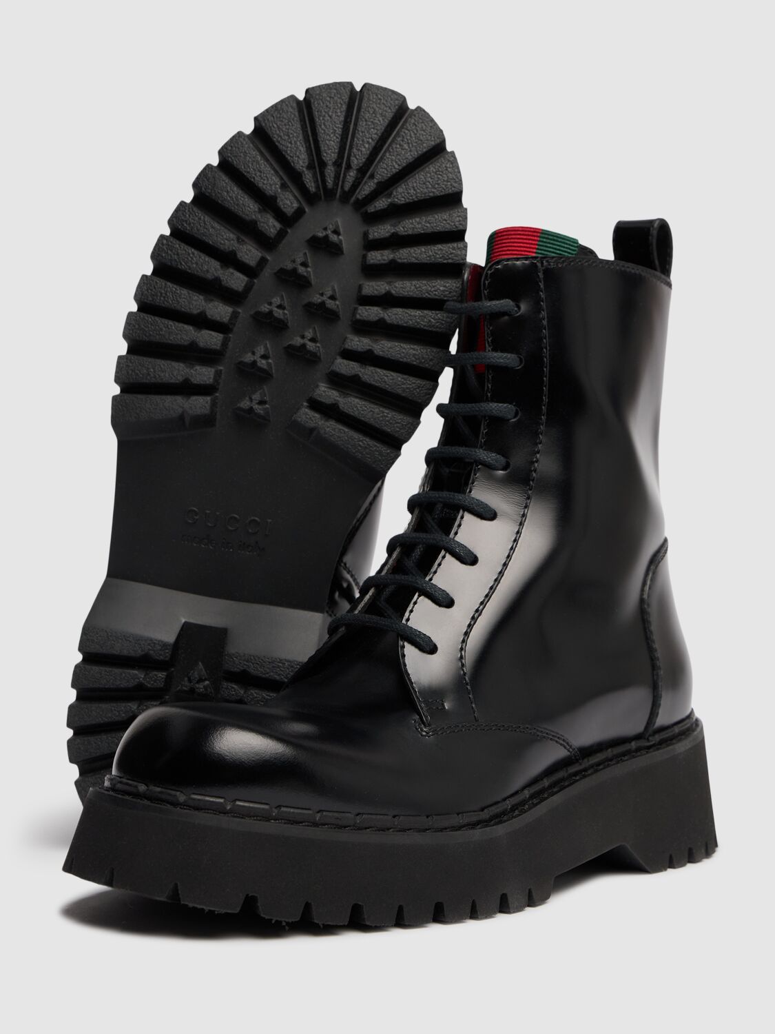 Shop Gucci Thea Leather Boots In Black