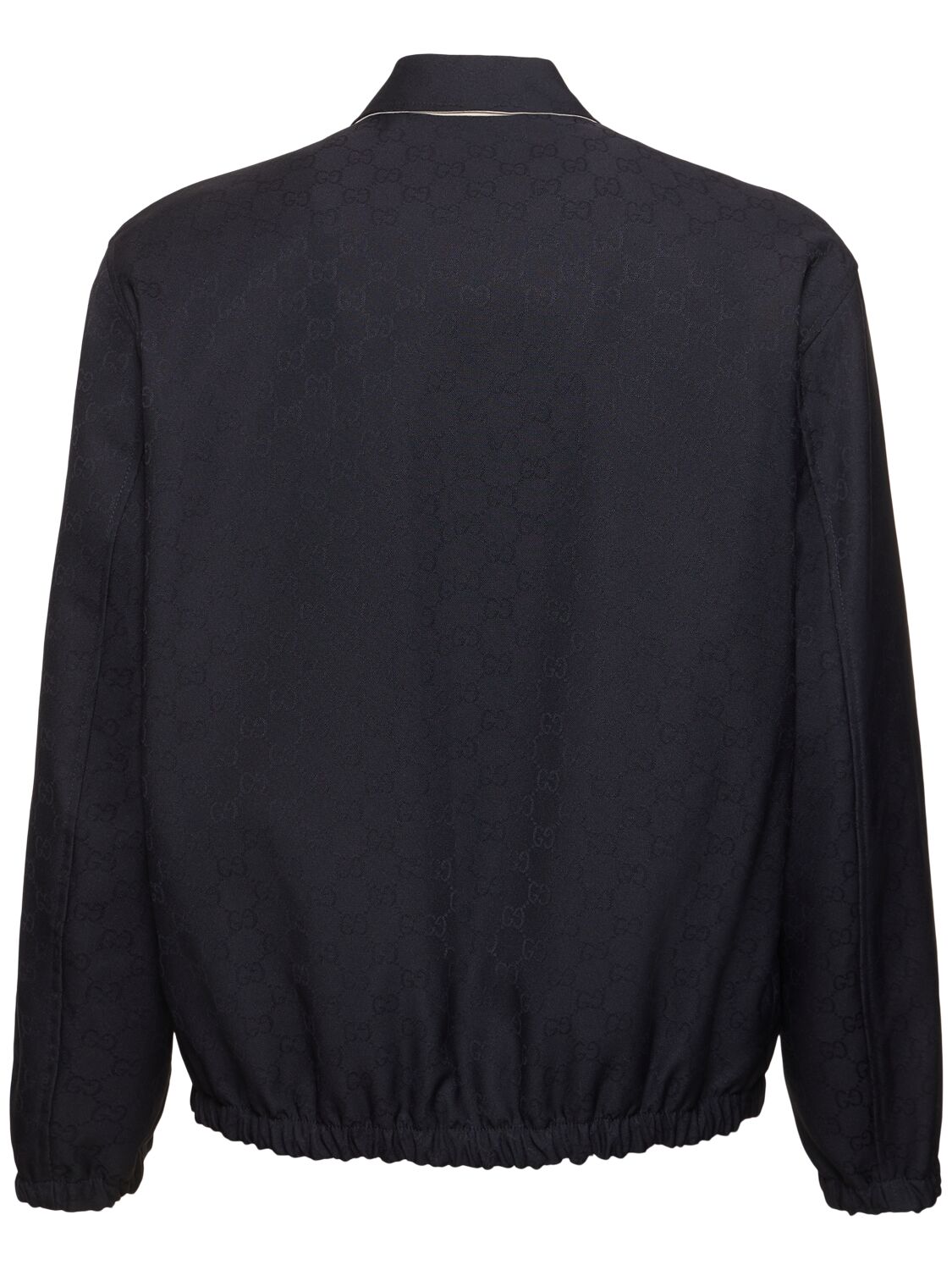 Shop Gucci Gg Cotton Jacket In Navy