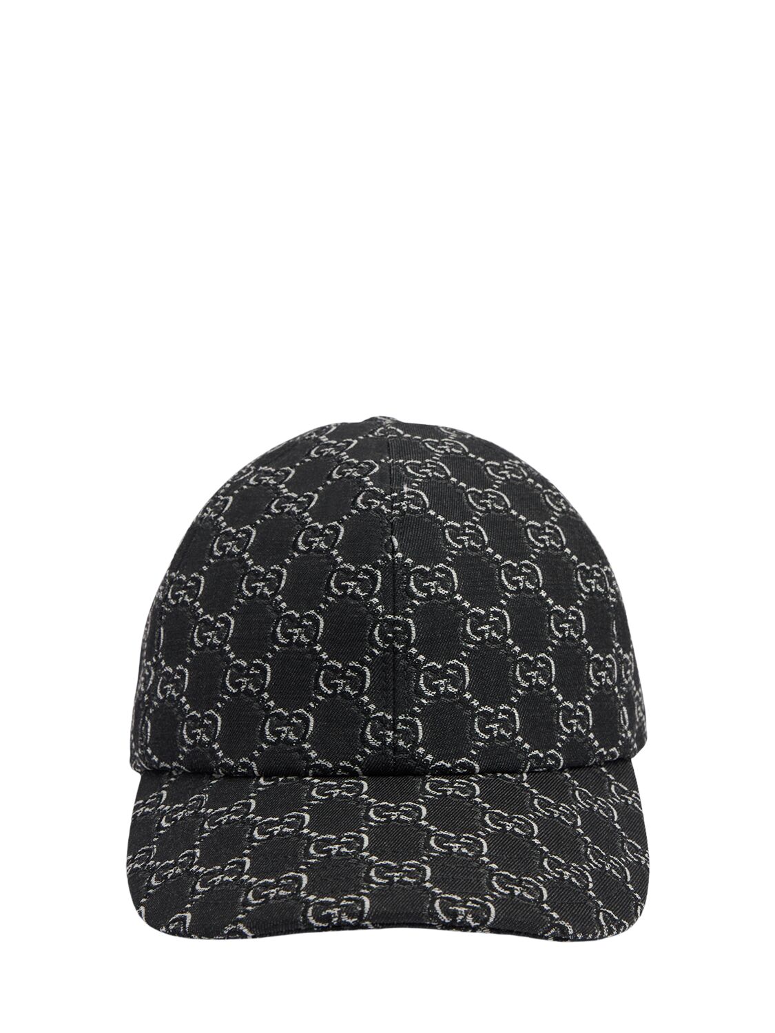 Shop Gucci Allover Gg Wool Baseball Cap In Grey/black