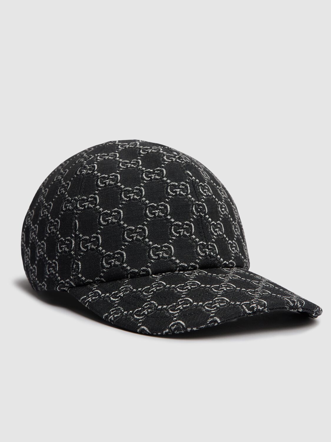 Shop Gucci Allover Gg Wool Baseball Cap In Grey/black