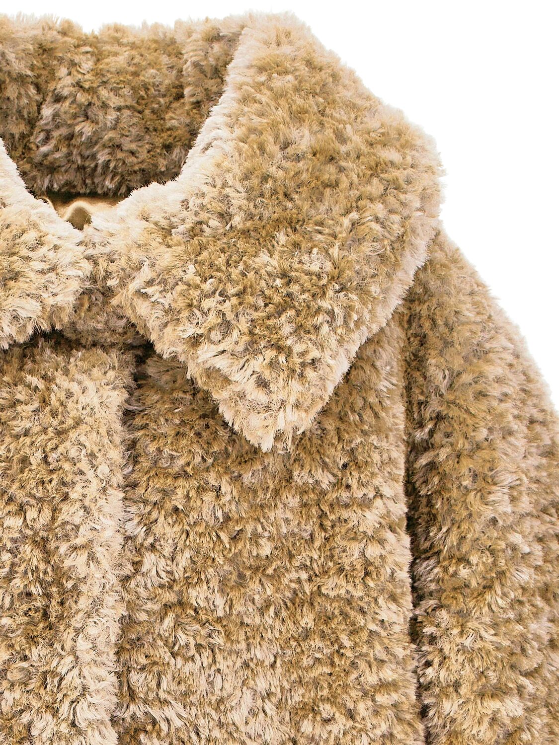 Monnalisa Poly Faux Fur Coat In Beige