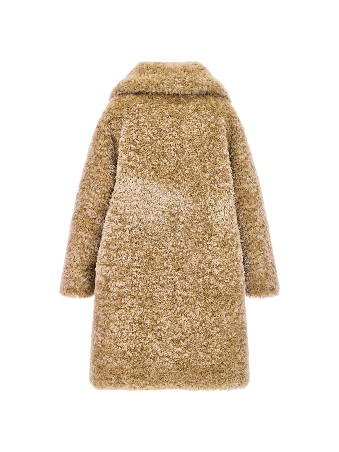 Monnalisa Poly Faux Fur Coat In Beige