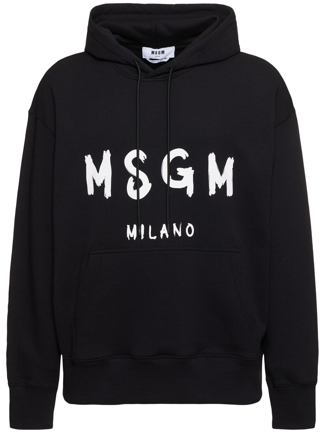 Shop Msgm Regular Fit Hooded Sweatshirt In 黑色