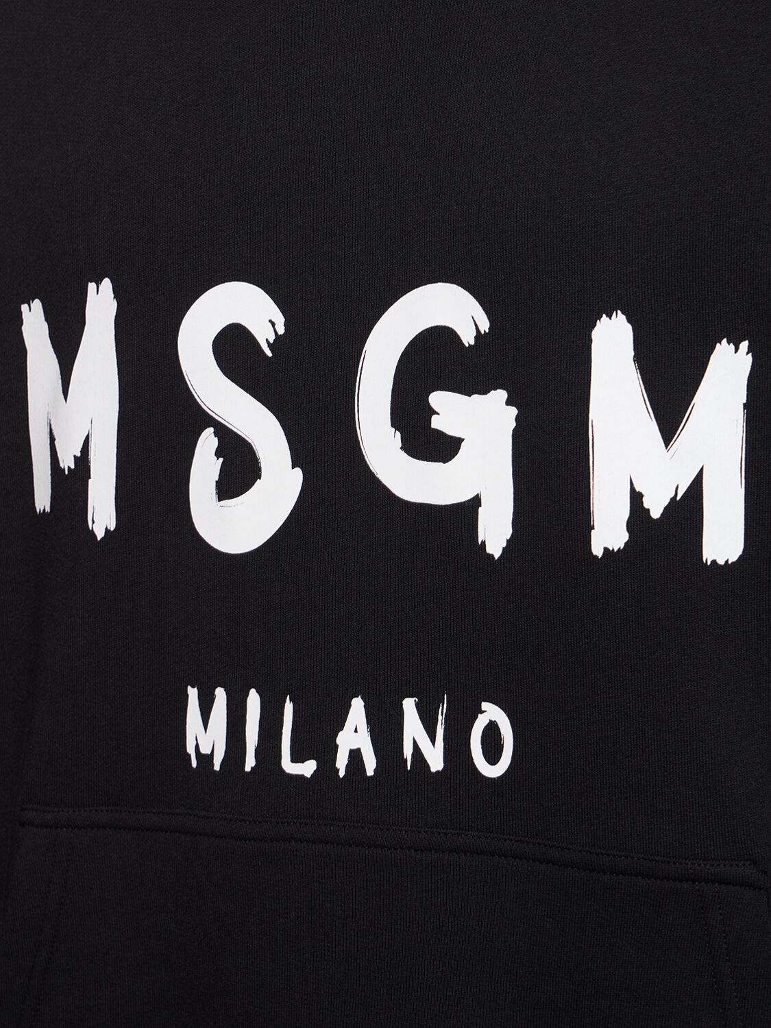 Shop Msgm Regular Fit Hooded Sweatshirt In 黑色