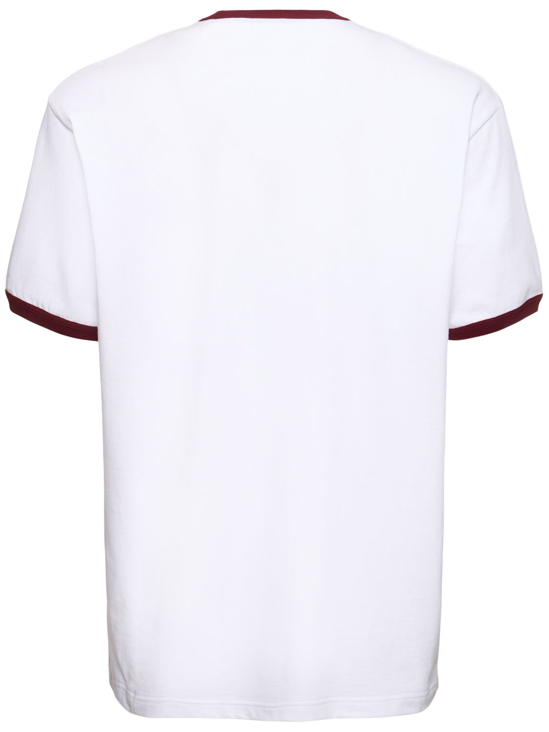 Shop Gucci Patch Cotton Jersey T-shirt In White/bordeaux