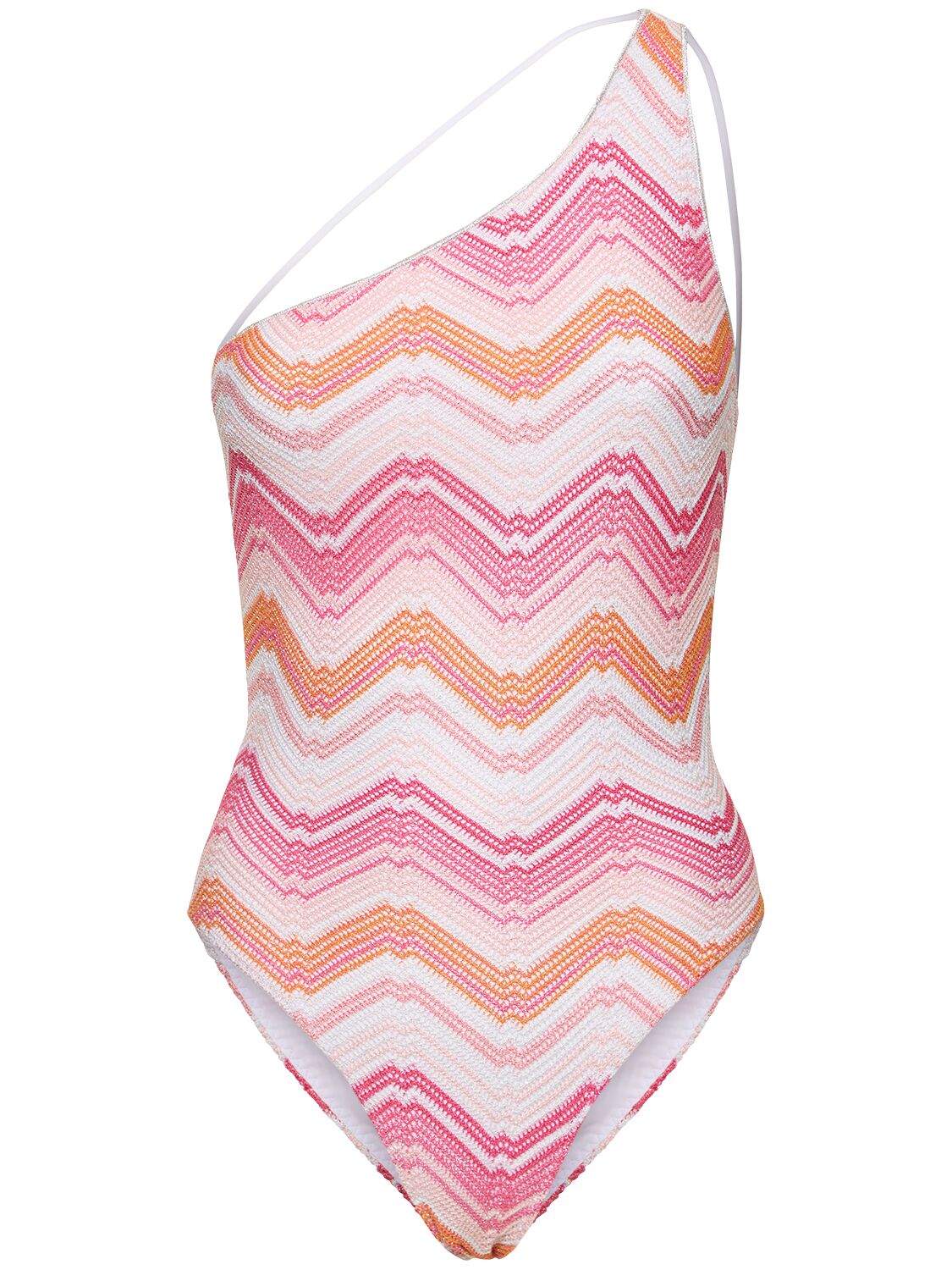 Shop Missoni Lurex Printed One Piece Swimsuit In Pink/multi