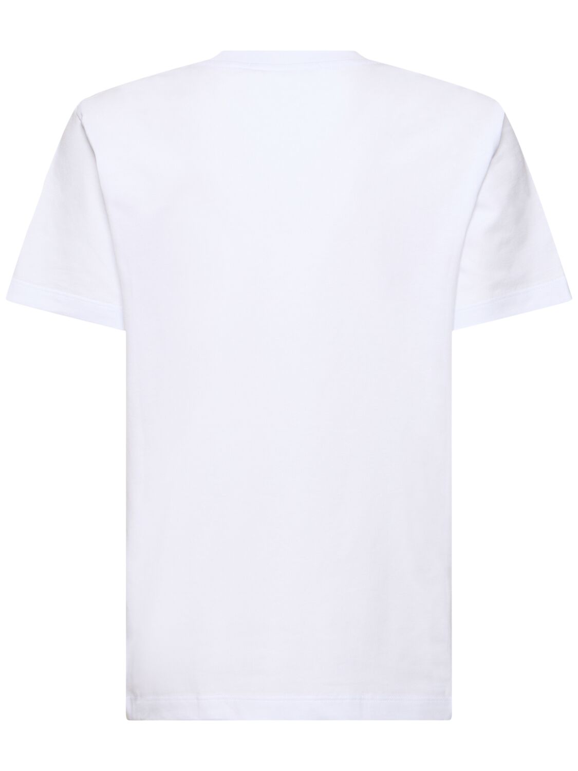 Shop Msgm Cotton Jersey Logo T-shirt In White/silver