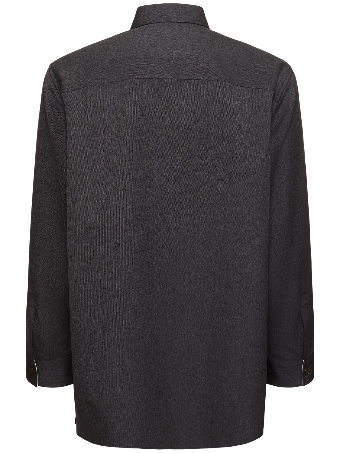 Shop Gucci Gg Wool Shirt In Dark Grey