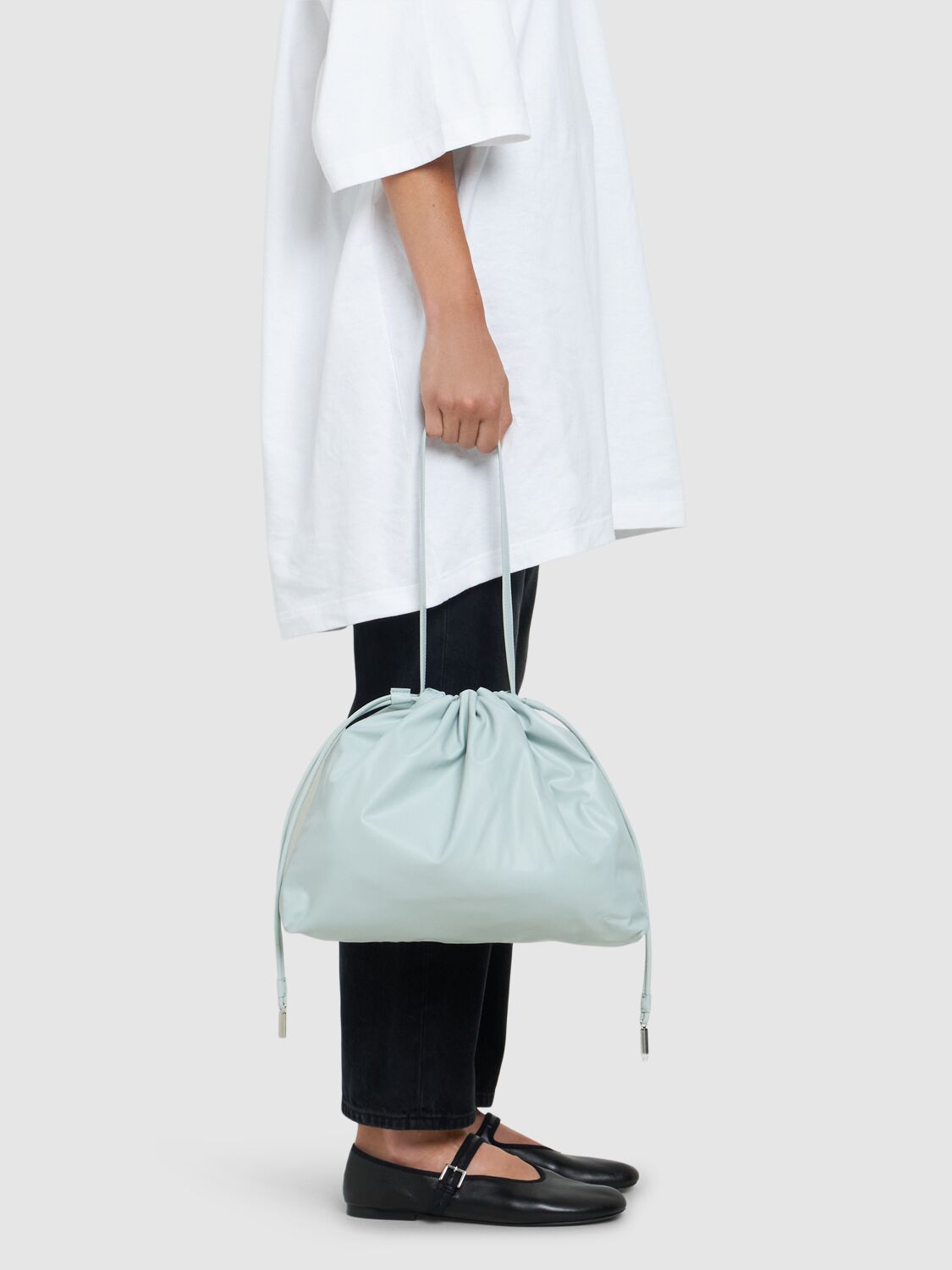 The Row Angy Hobo Light Nappa Leather Bag In 冰色