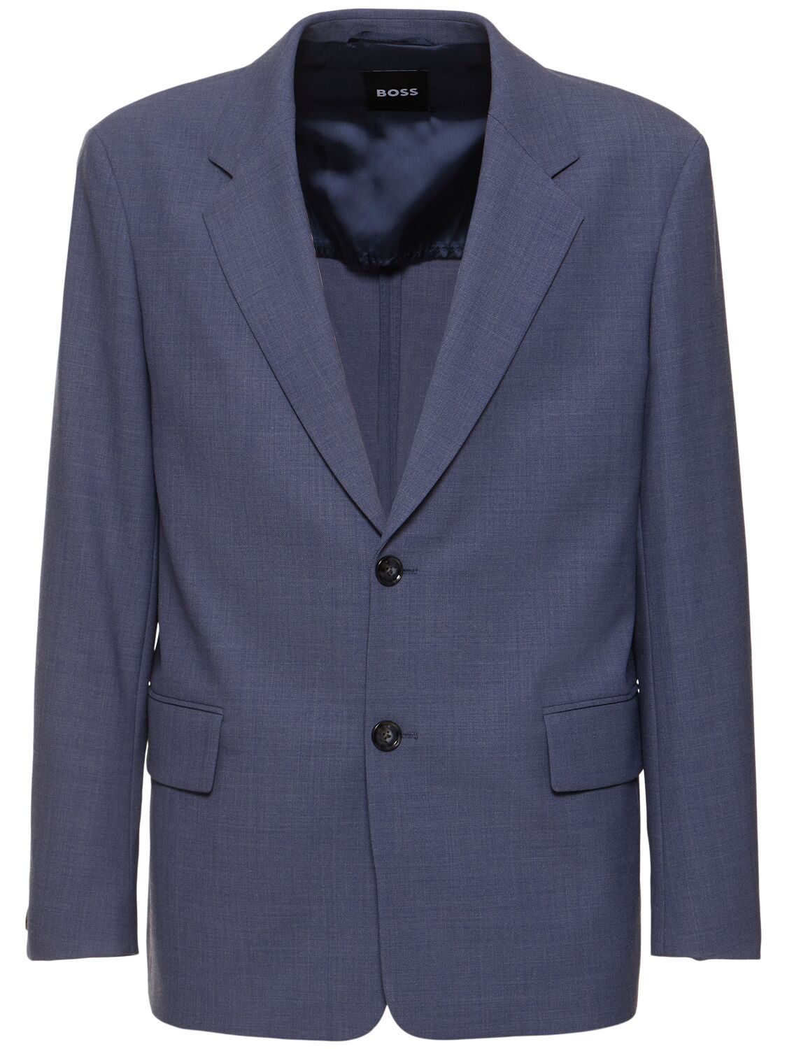 Hugo Boss Cris Single Breast Wool Blend Blazer In Navy