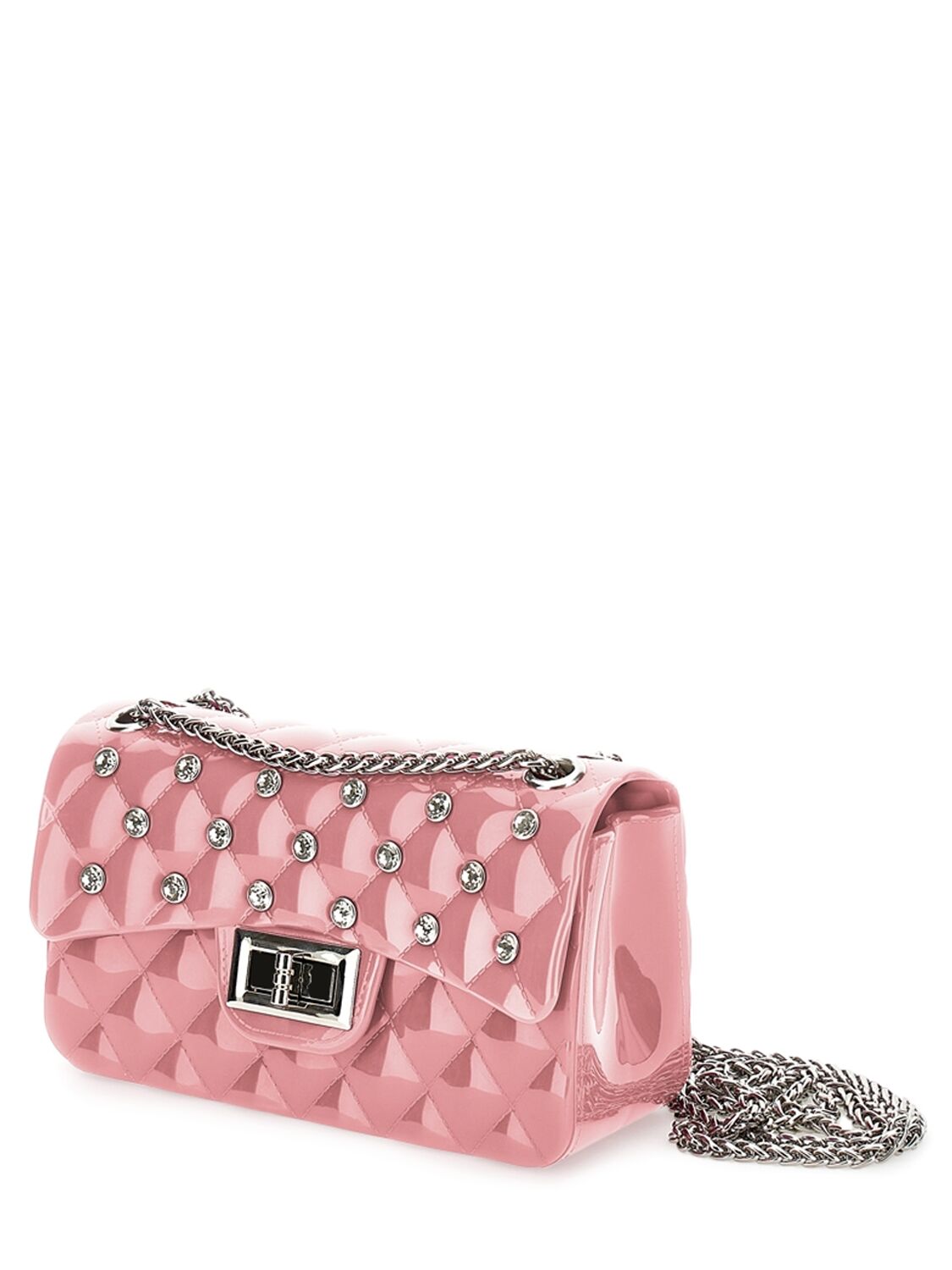 Shop Monnalisa Embellished Faux Leather Bag In Pink