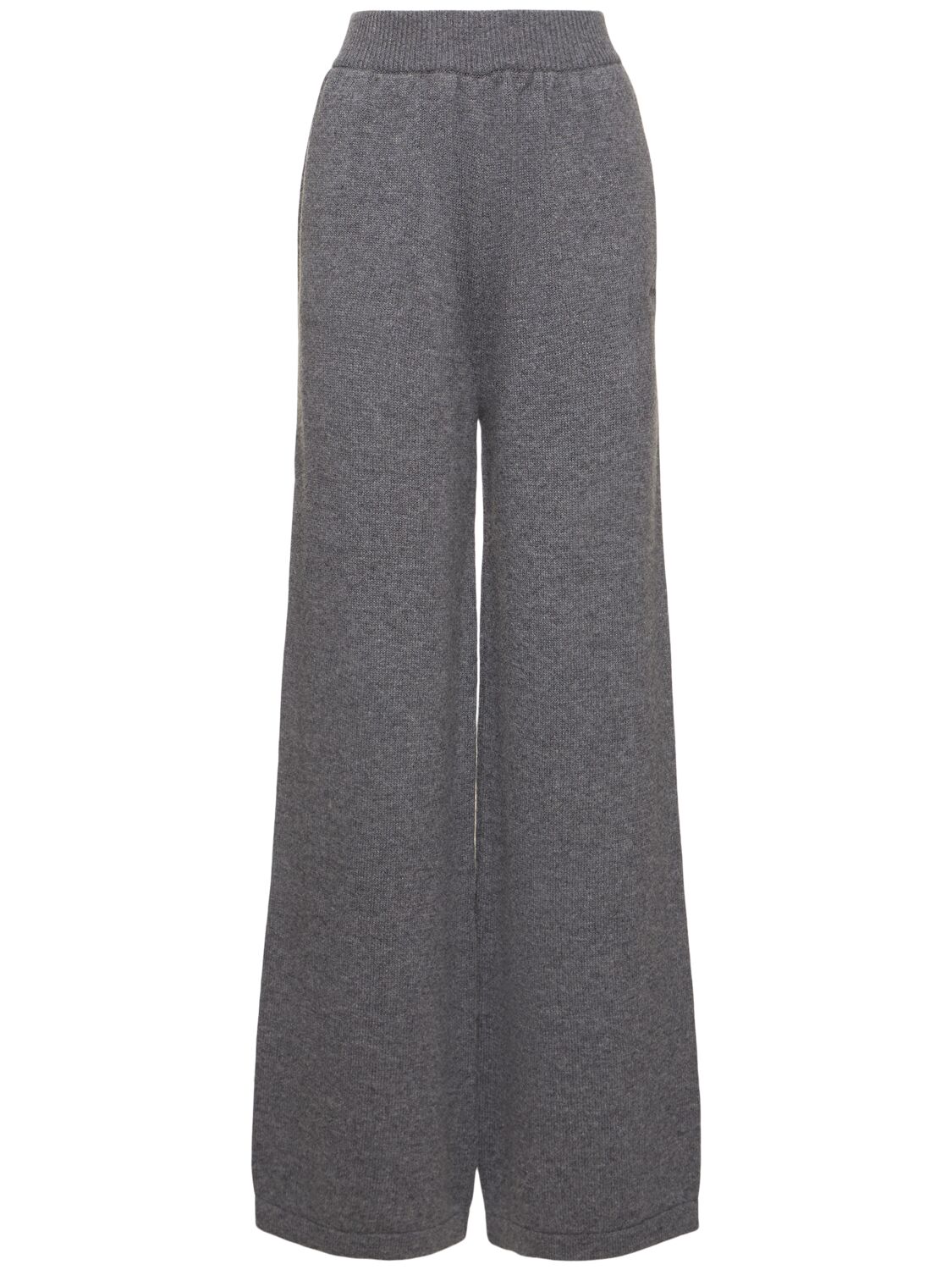 Shop Msgm Wool Blend Knit Wide Sweatpants In 深灰色