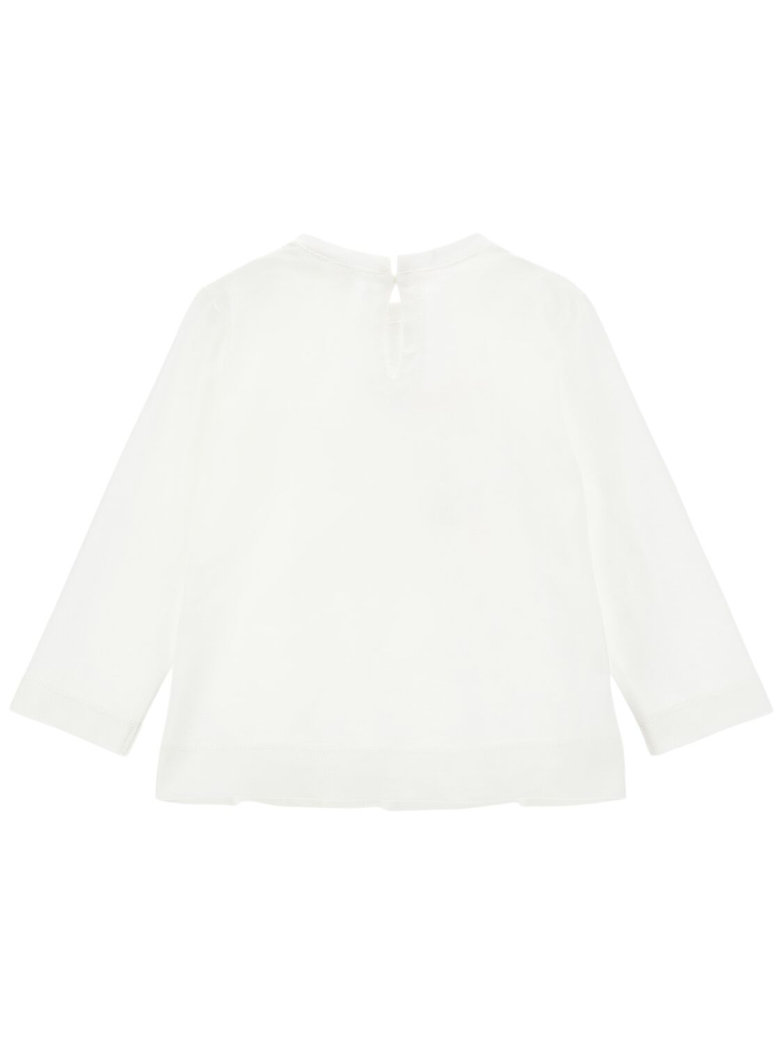 Shop Monnalisa Cotton Jersey T-shirt W/ Tulle Details In White