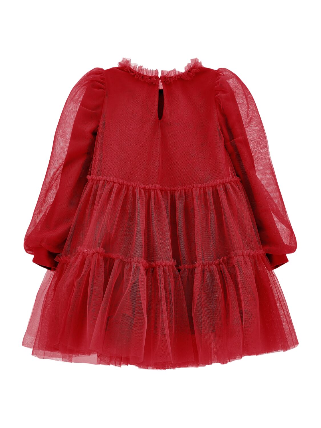 Shop Monnalisa Tulle Dress In Red