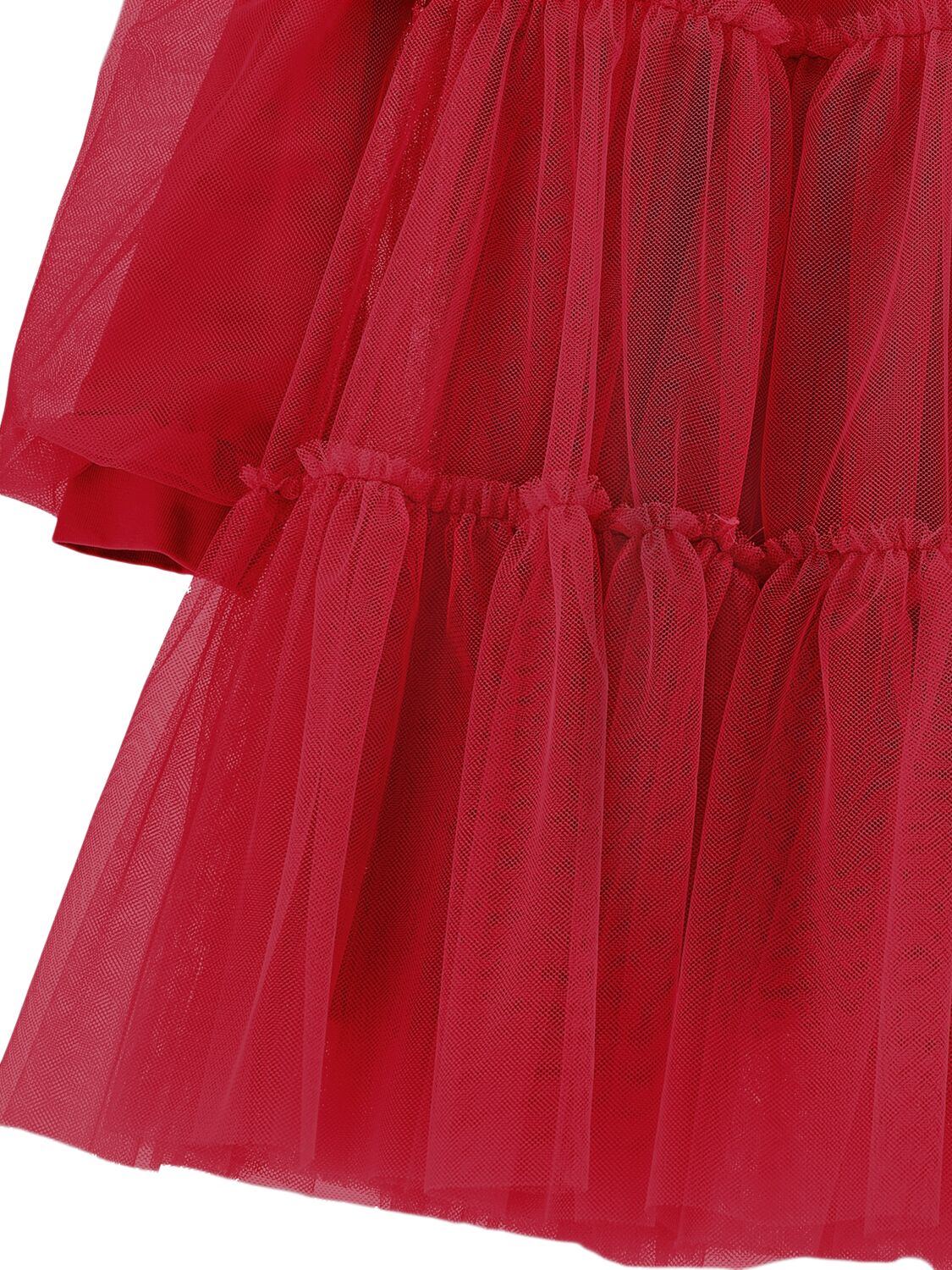 Shop Monnalisa Tulle Dress In Red