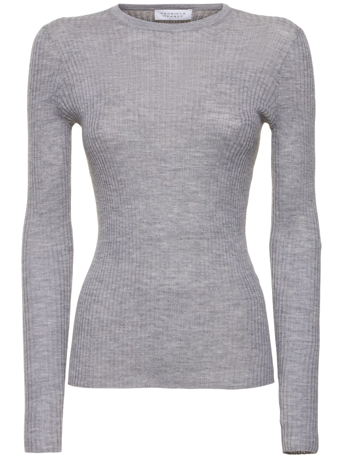 Shop Gabriela Hearst Browning Ribbed Cashmere & Silk Sweater In Grey