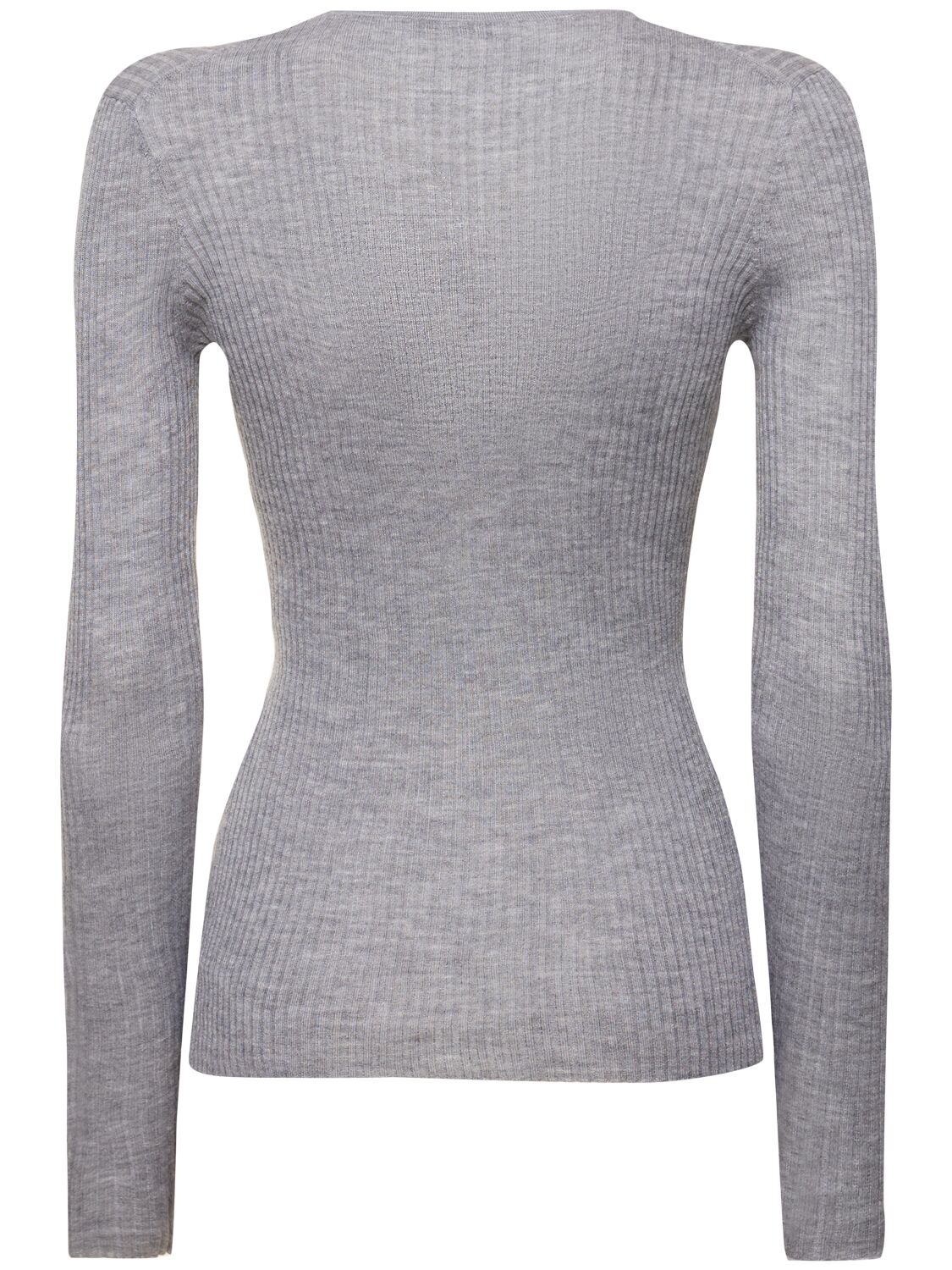 Shop Gabriela Hearst Browning Ribbed Cashmere & Silk Sweater In Grey