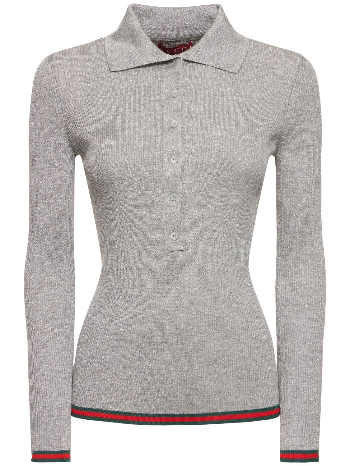 Gucci Cashmere Blend Top In Shiny Grey