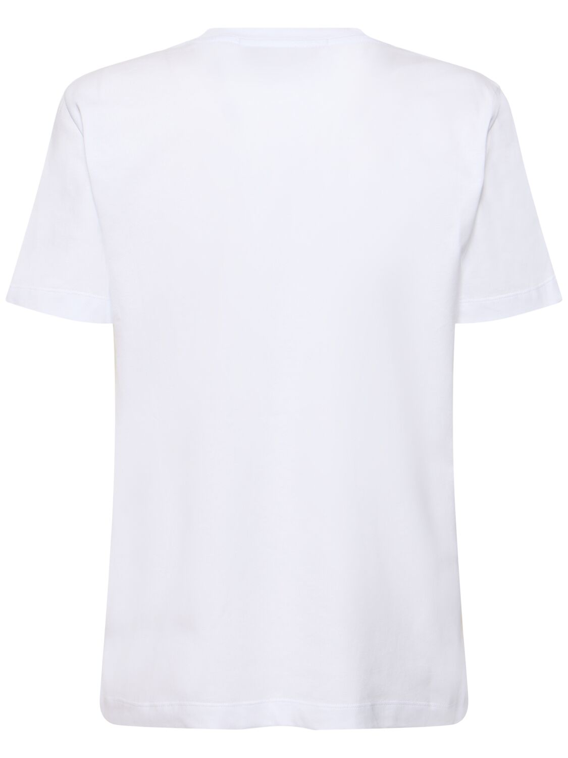 Shop Msgm Cotton Jersey Logo T-shirt In White/pink