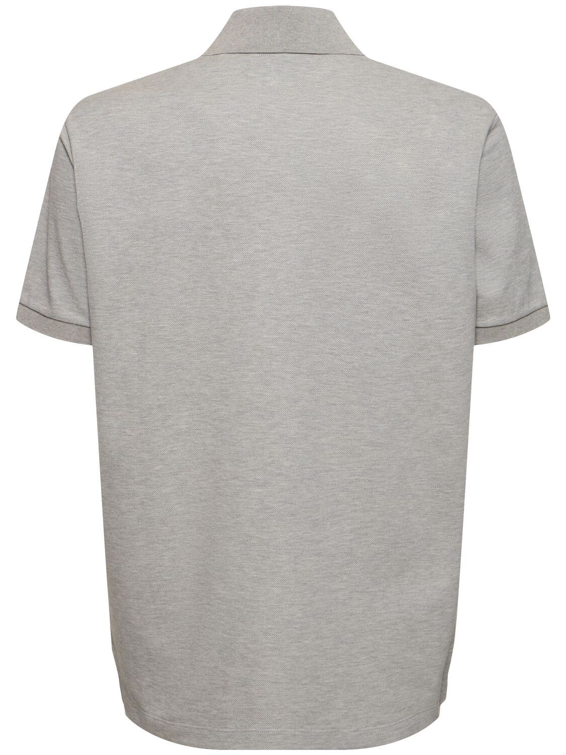 Shop Gucci Stretch Cotton Piquet Polo Shirt In Heather Grey