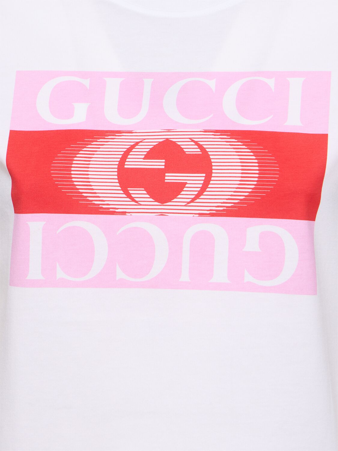 Shop Gucci New 70s Cotton Jersey T-shirt In Off White/multi