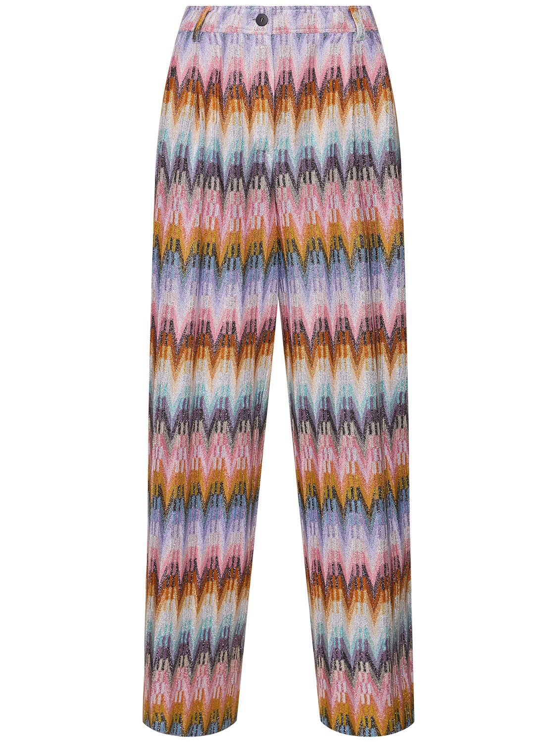 Missoni Lamé Chevron Elastic Wide Trousers In 多色