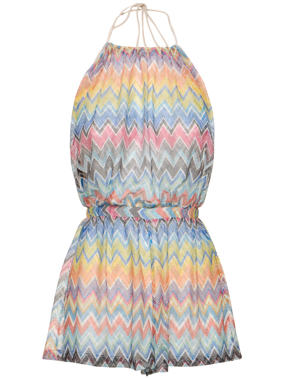 Missoni Chevron Lurex Printed Short Jumpsuit In 多色