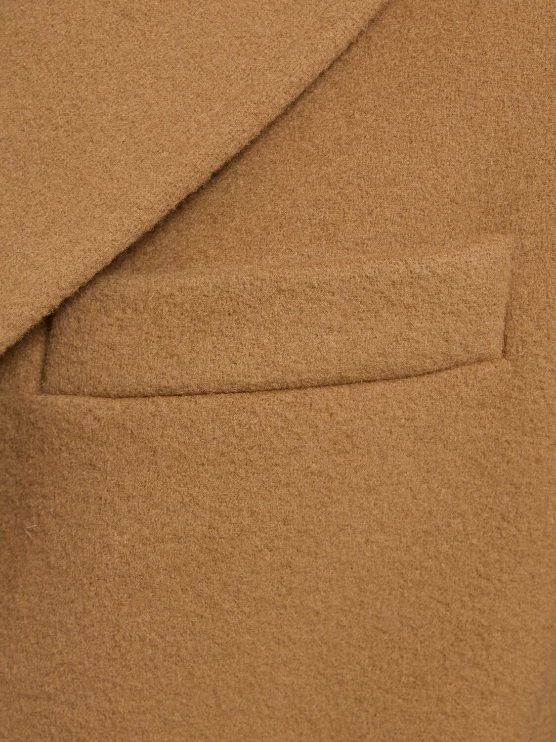 Shop Msgm Wool Blend Felt Single Breast Long Coat In Camel