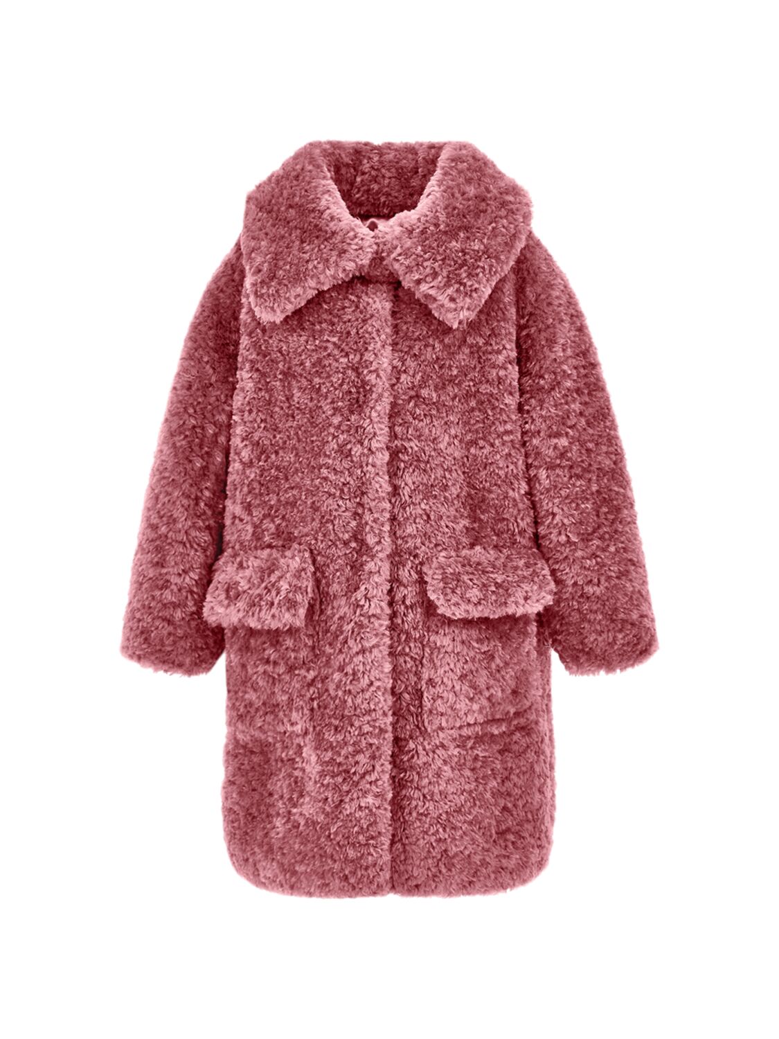 Monnalisa Kids' Poly Faux Fur Coat In Pink