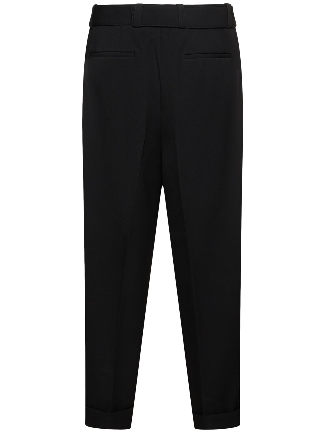 Shop Jil Sander Relaxed Fit Wool Gabardine Cropped Pants In Black