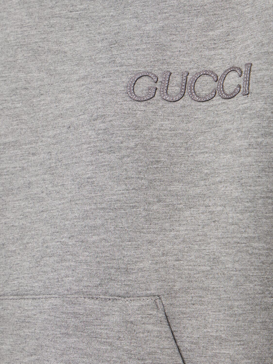 Shop Gucci Stretch Viscose Hoodie In Heather Grey