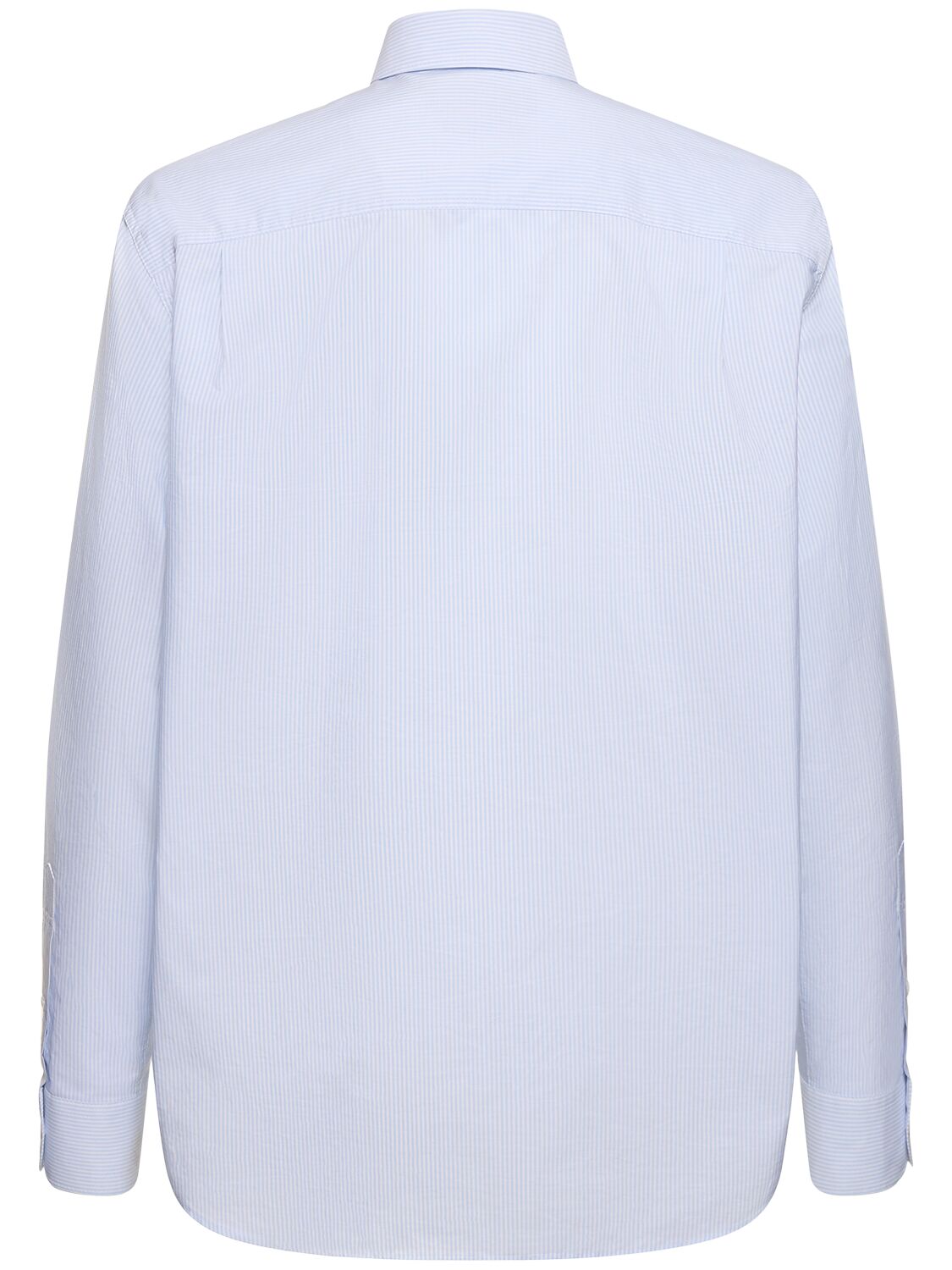 Shop Gucci Striped Cotton Poplin Shirt In White/azure