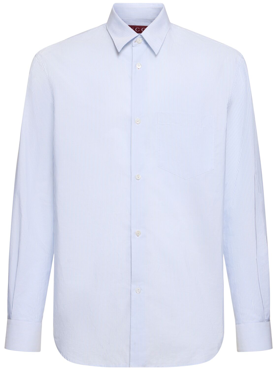 Gucci Striped Cotton Poplin Shirt In White/azure