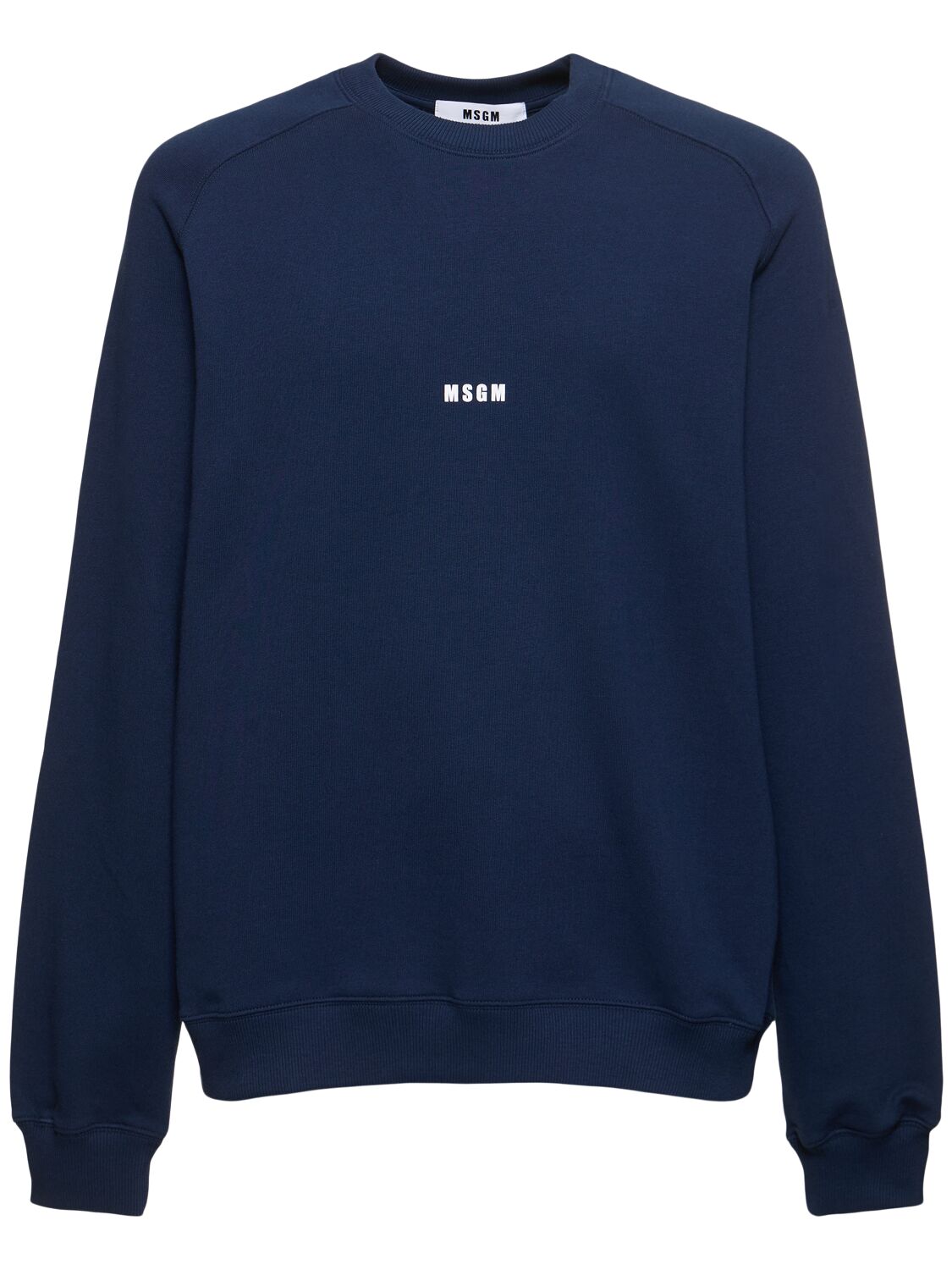 Msgm Micro Logo Sweatshirt In 海军蓝