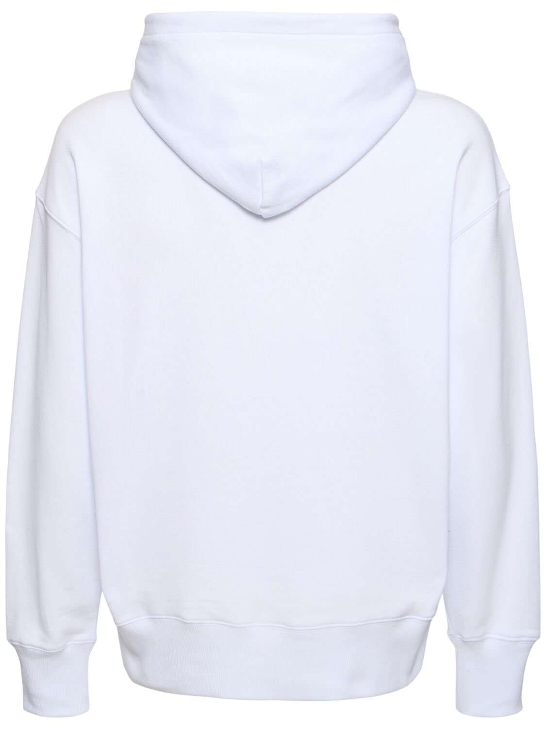 Shop Msgm Regular Fit Hooded Sweatshirt In 白色/黑色