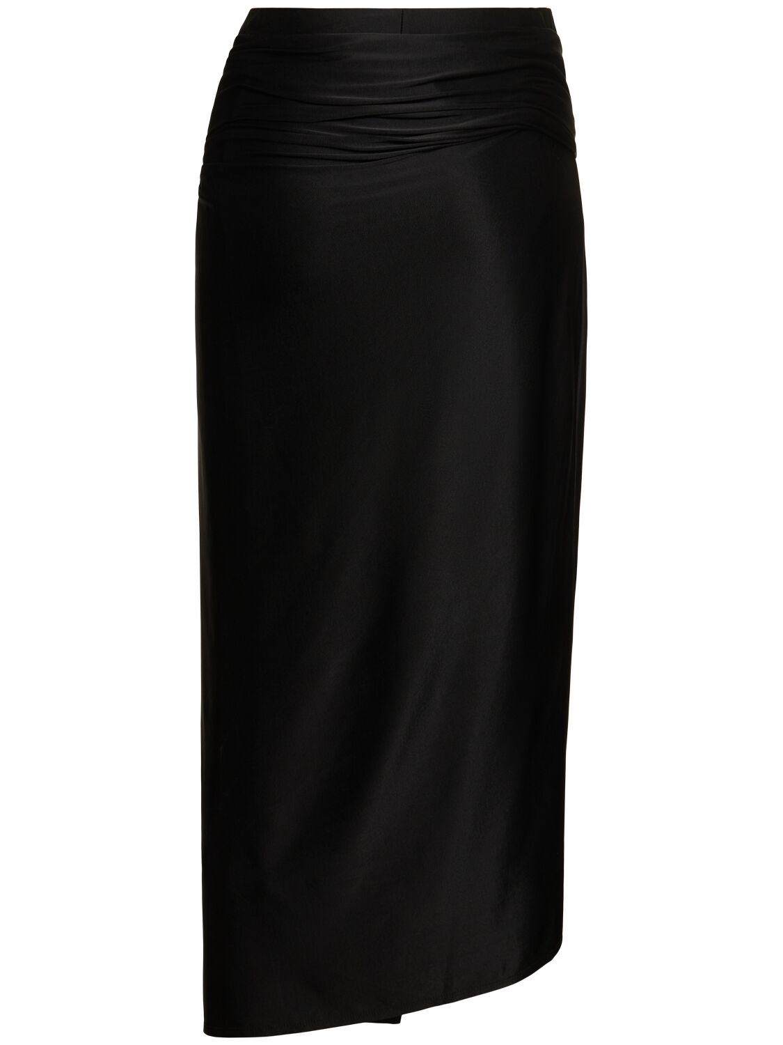 Shop Rabanne Stretch Viscose Jersey Long Skirt In Black