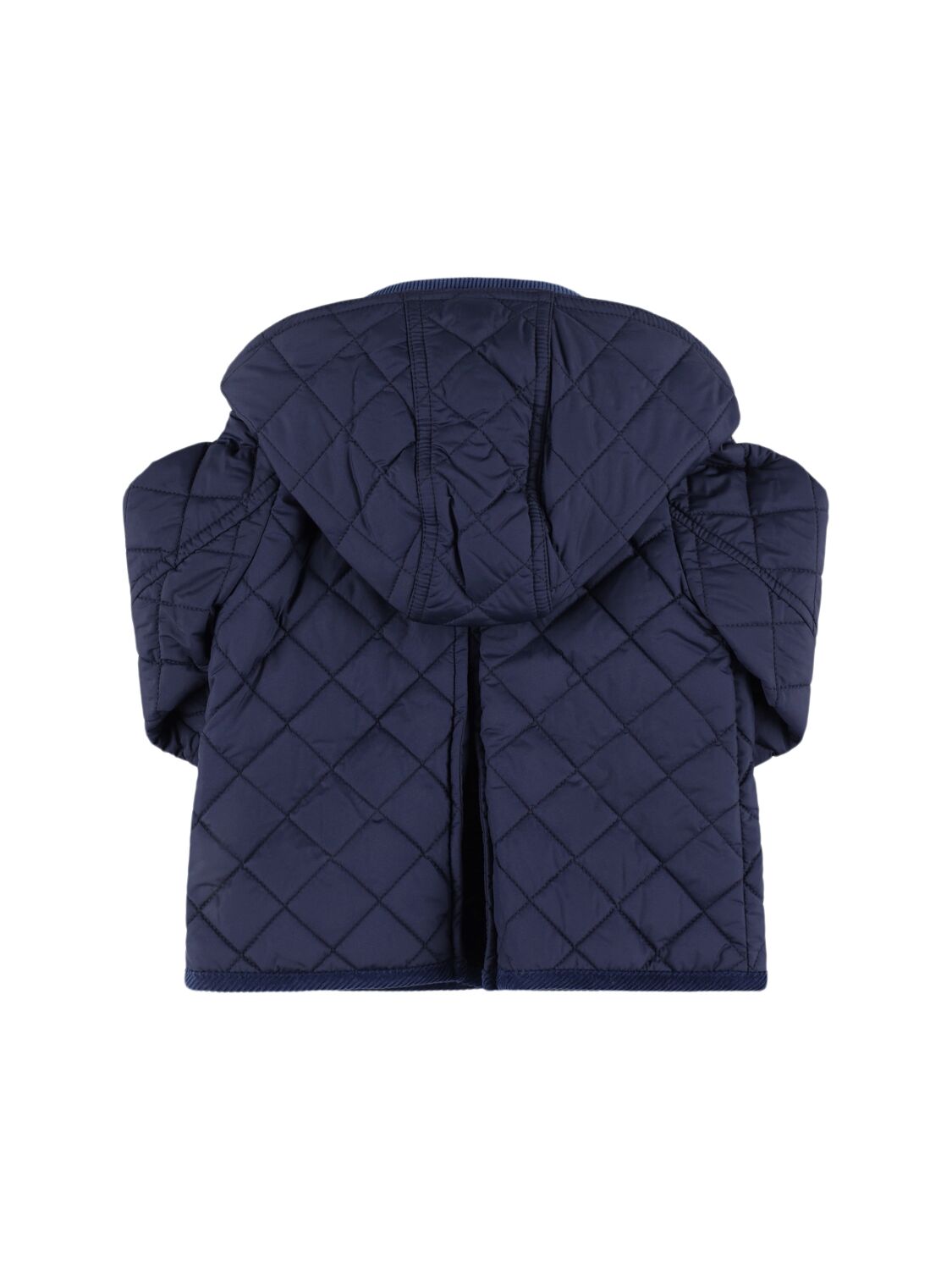 Shop Polo Ralph Lauren Nylon Quilted Hooded Jacket In Navy