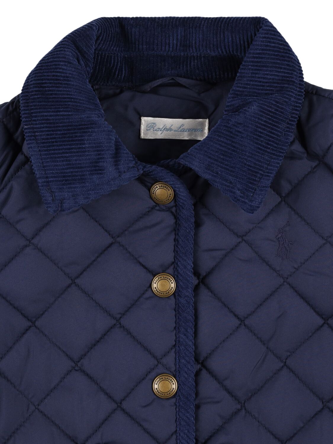 Shop Polo Ralph Lauren Nylon Quilted Hooded Jacket In Navy