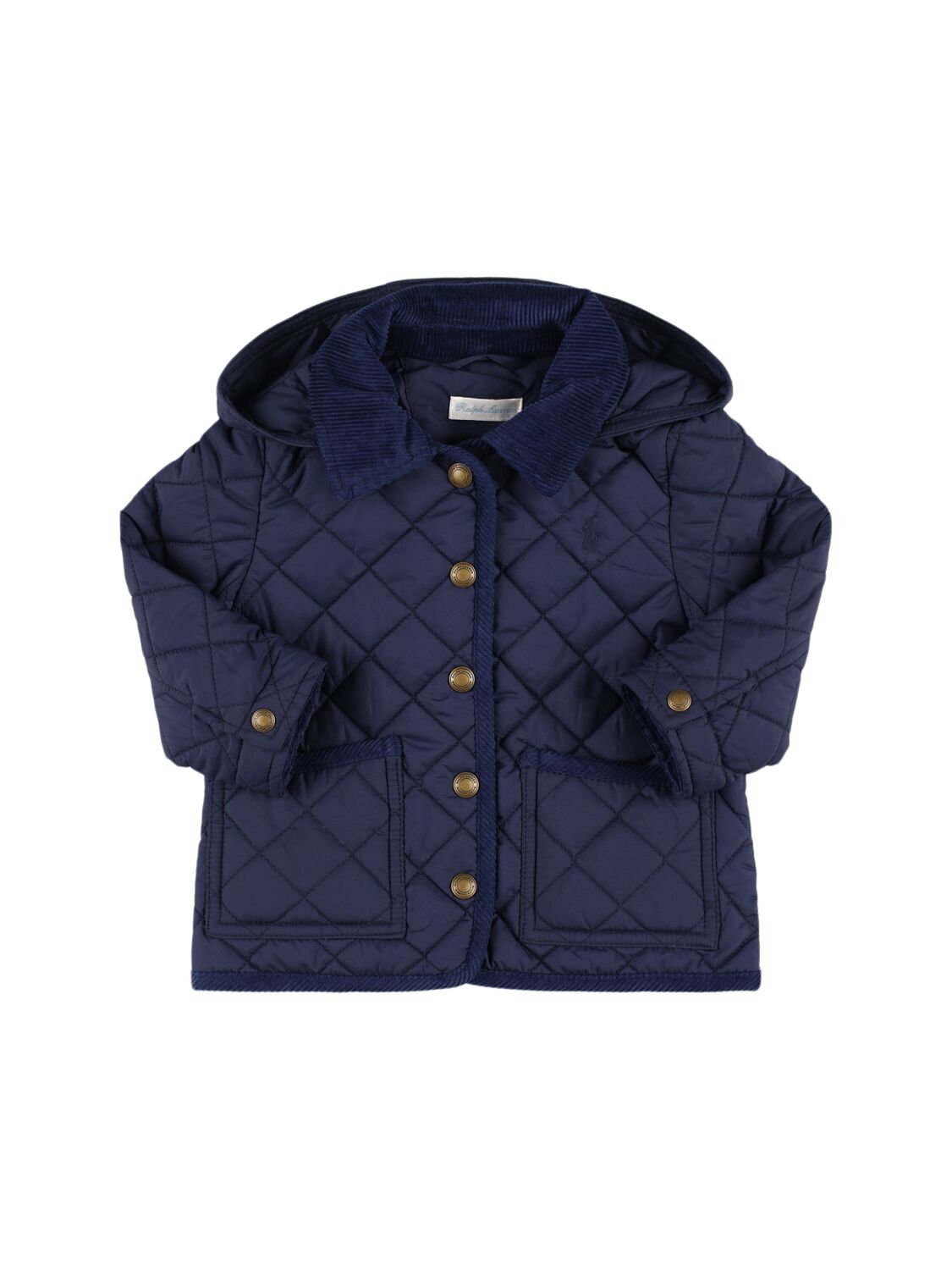 Polo Ralph Lauren Nylon Quilted Hooded Jacket In Blue