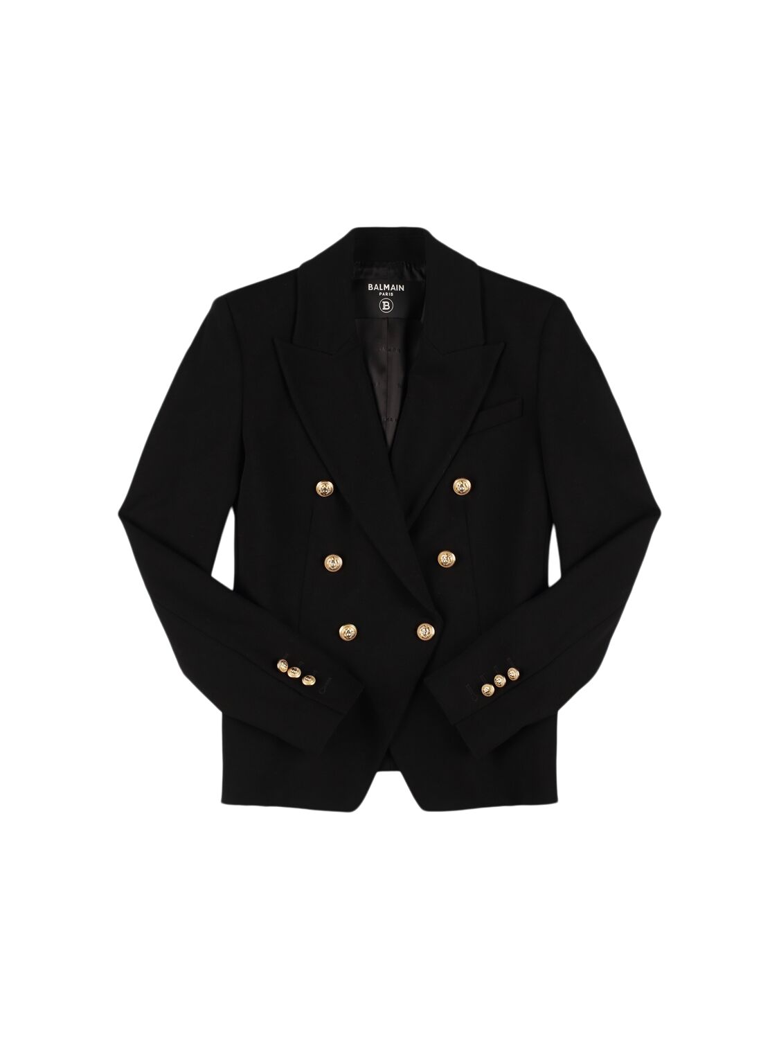 Balmain Viscose Blend Jacket In Black/gold