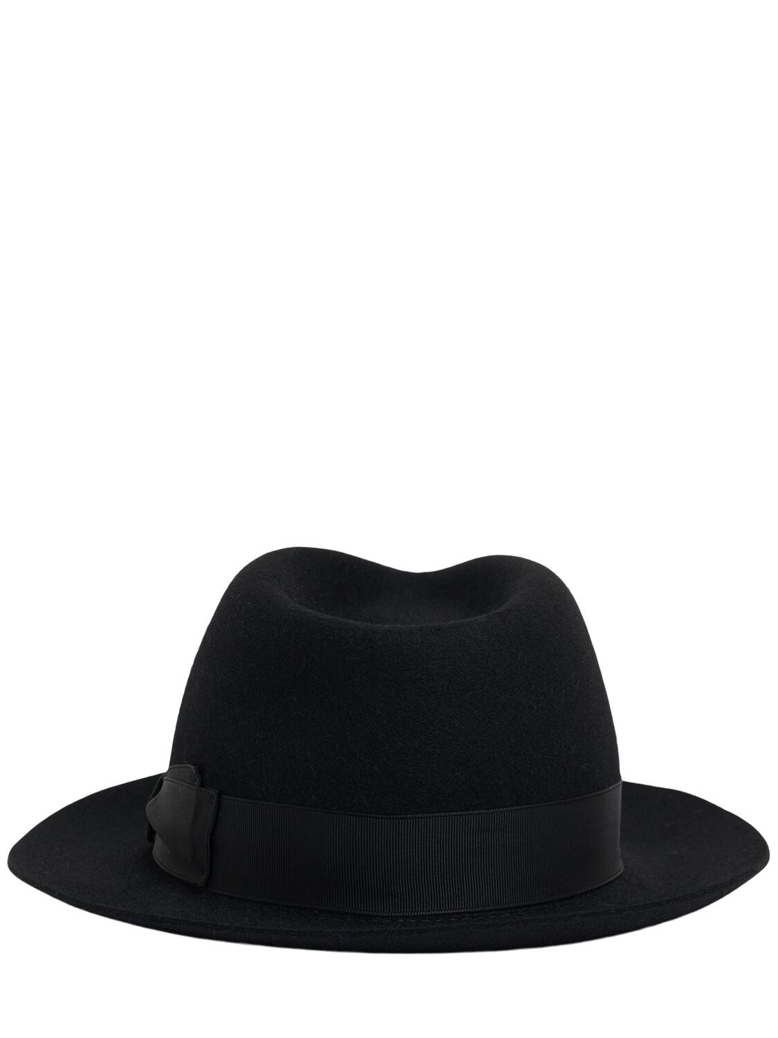 Borsalino Brushed Felt Fedora Hat In Black