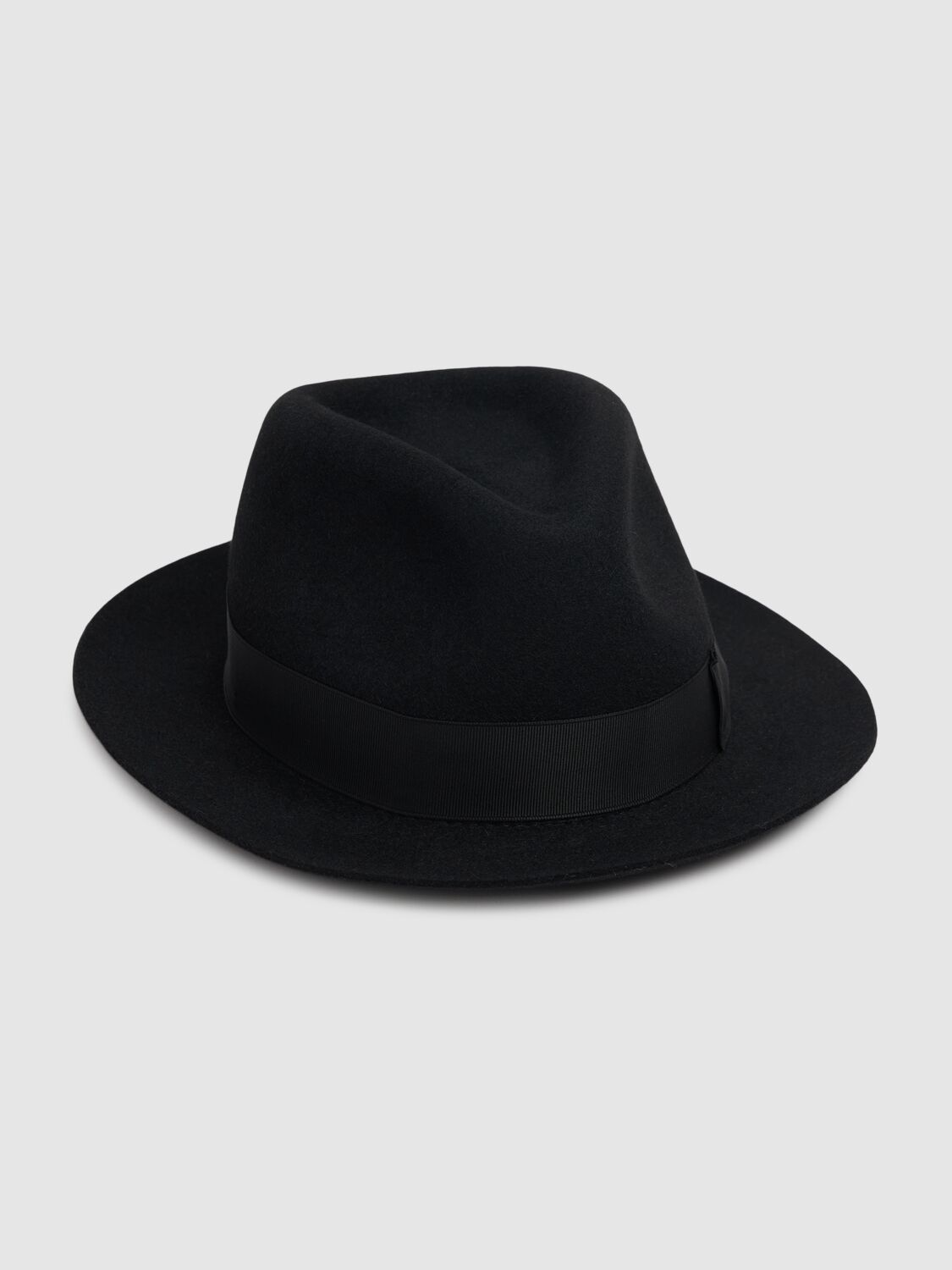 Shop Borsalino Brushed Felt Fedora Hat In Black