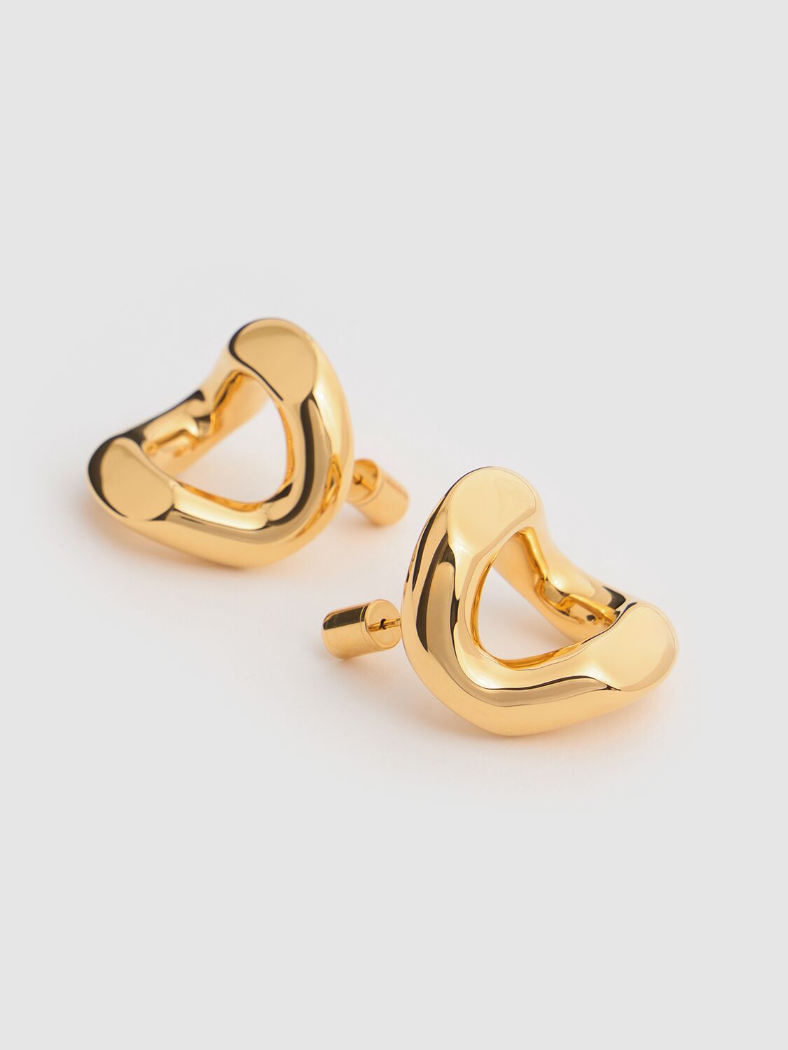 Shop Jil Sander Large Hoop Stud Earrings In Gold