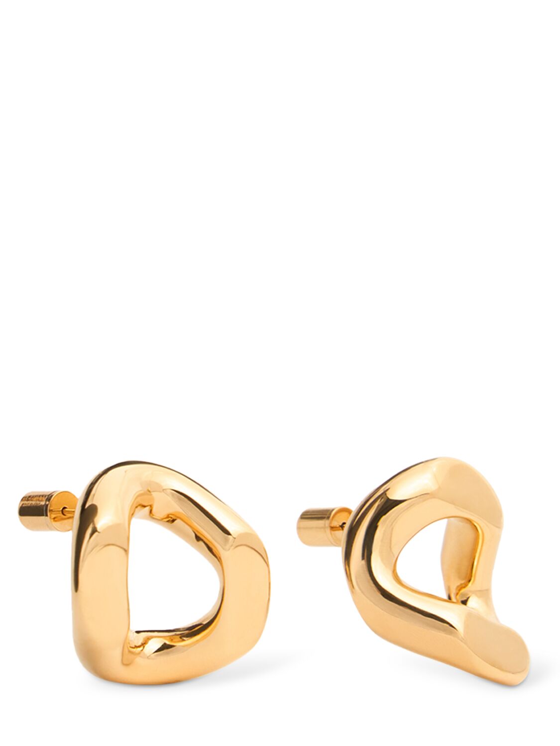 Jil Sander Large Hoop Stud Earrings In Gold