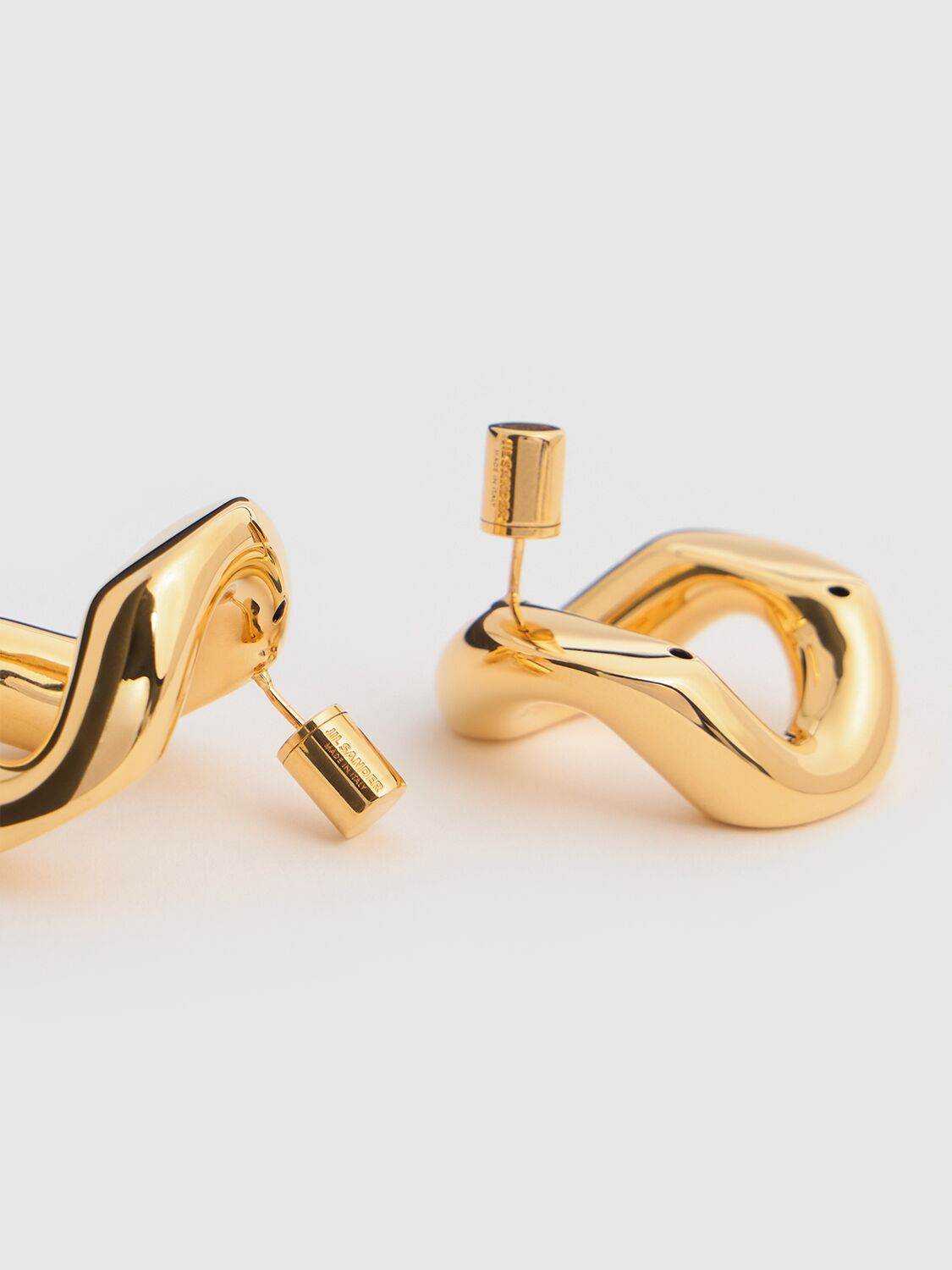 Shop Jil Sander Large Hoop Stud Earrings In Gold