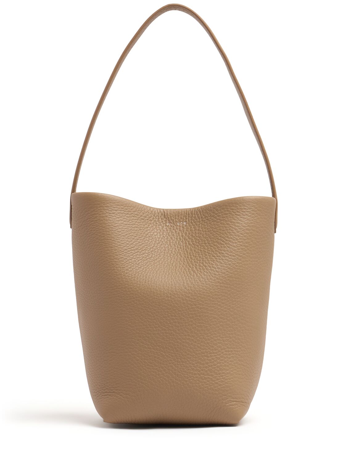 The Row Small Park Grain Leather Tote Bag In Dark Taupe Pld