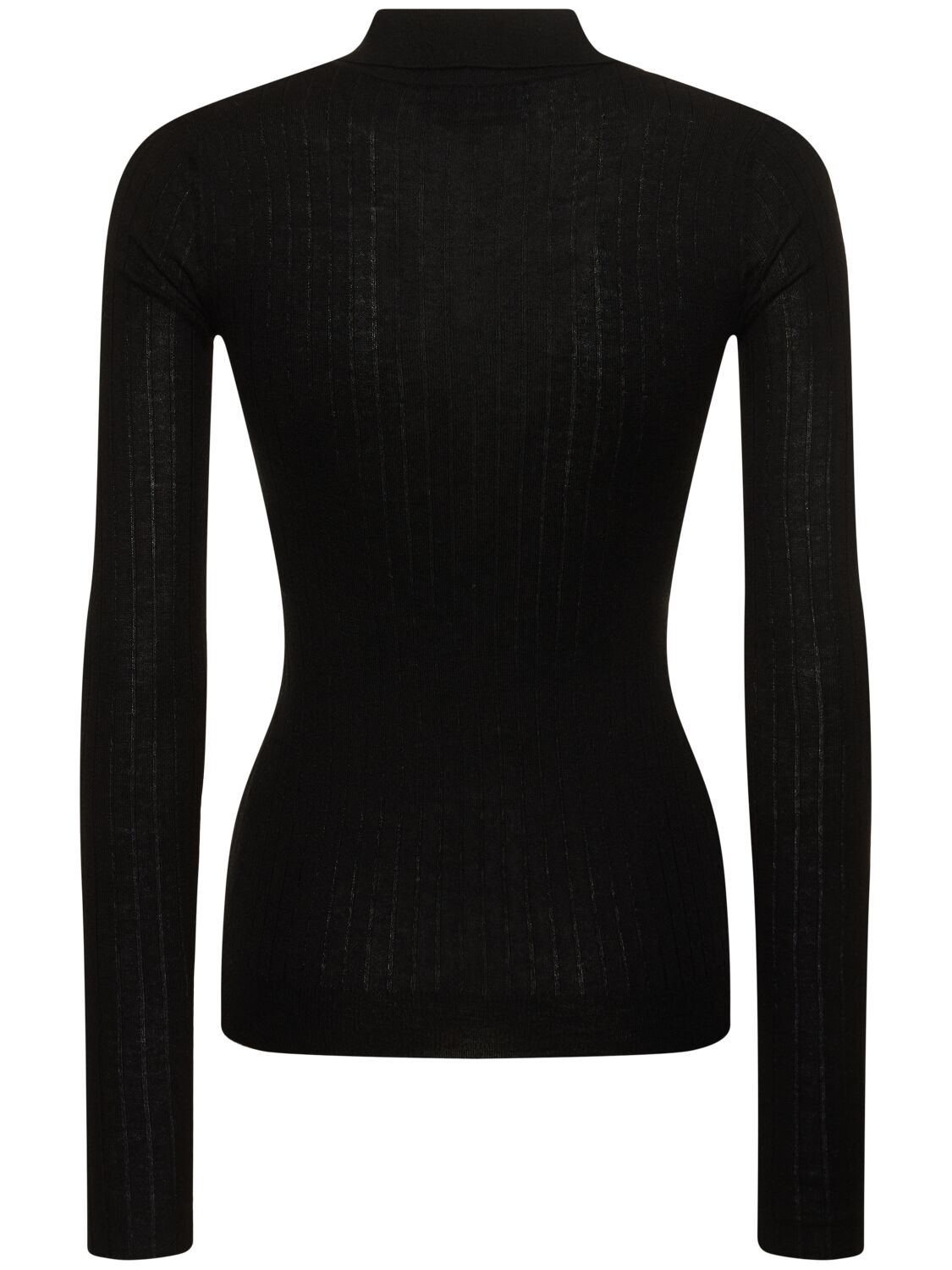Attico Ribbed Sweater Sweaters And Cardigans In Black