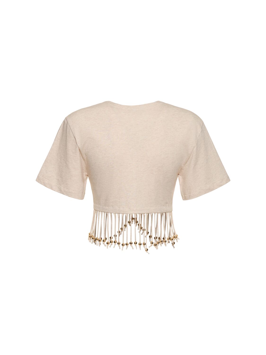 Shop Rabanne Embellished Crop T-shirt In White