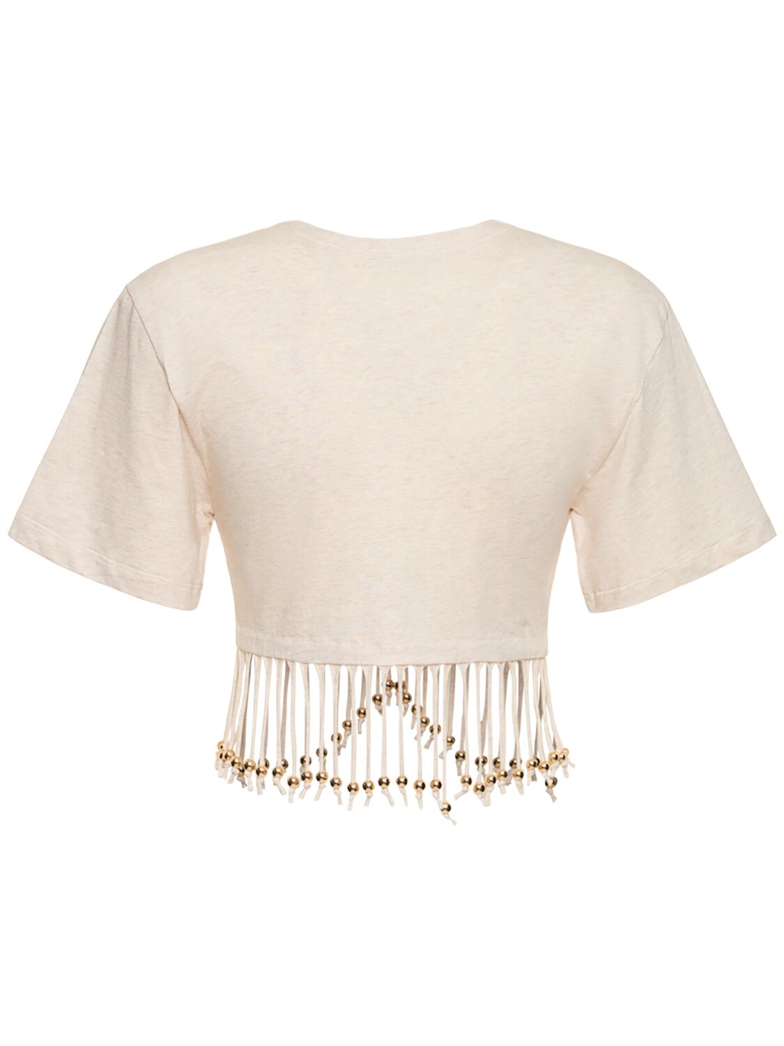 Shop Rabanne Embellished Crop T-shirt In White